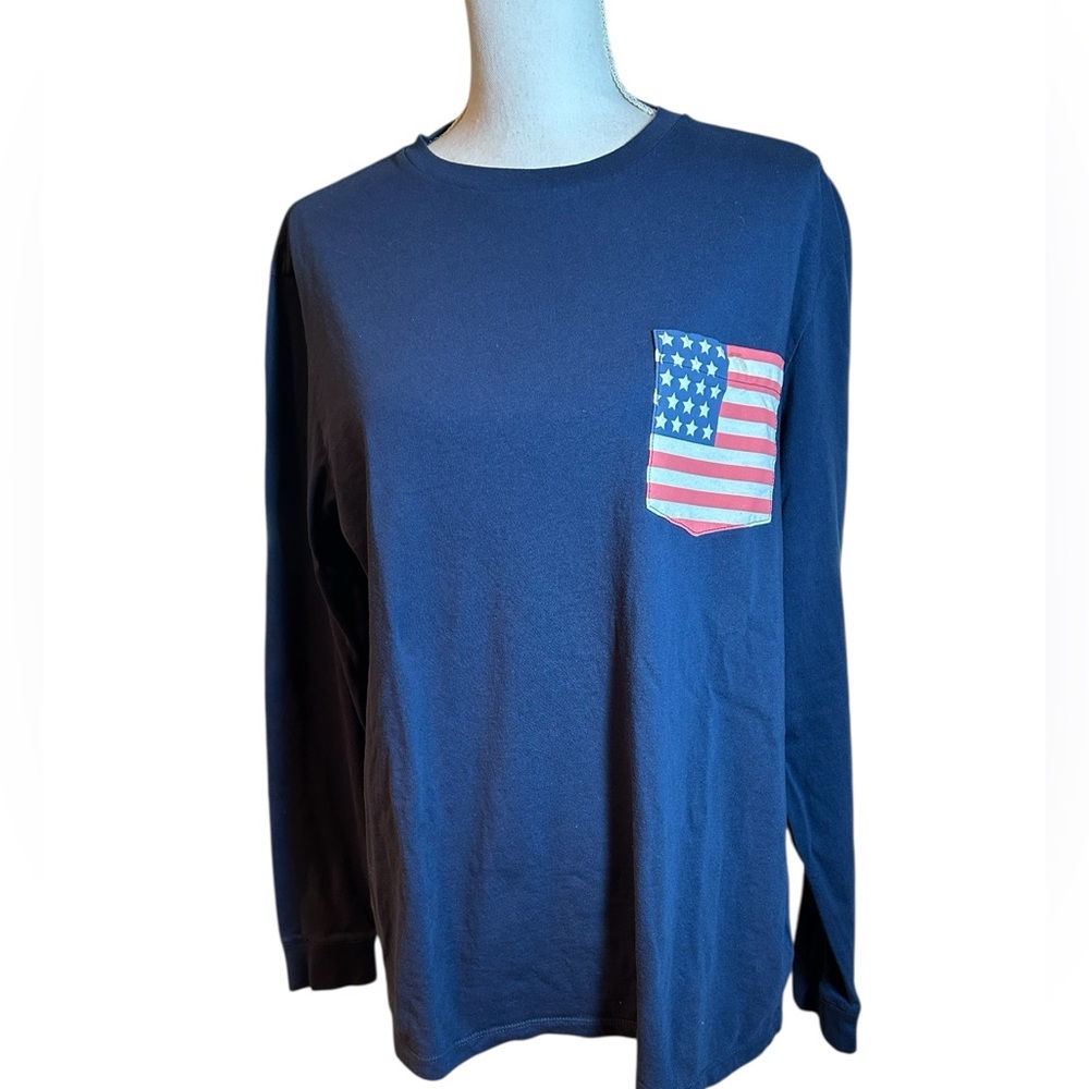 Vineyard Vines Navy American Unisex Flag Long Sleeve Jersey